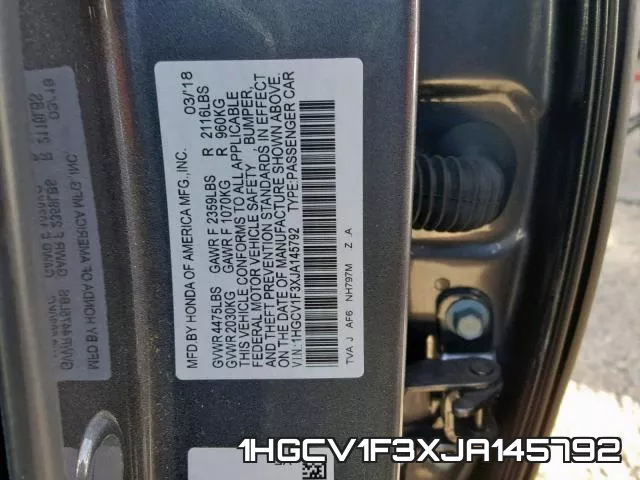 1HGCV1F3XJA145792 фото 2