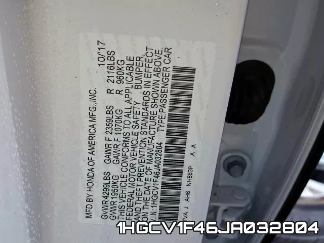 1HGCV1F46JA032804 фото 2