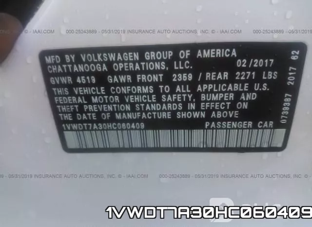 1VWDT7A30HC060409 фото 10