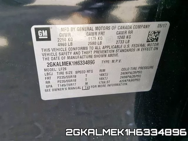 2GKALMEK1H6334896 фото 2