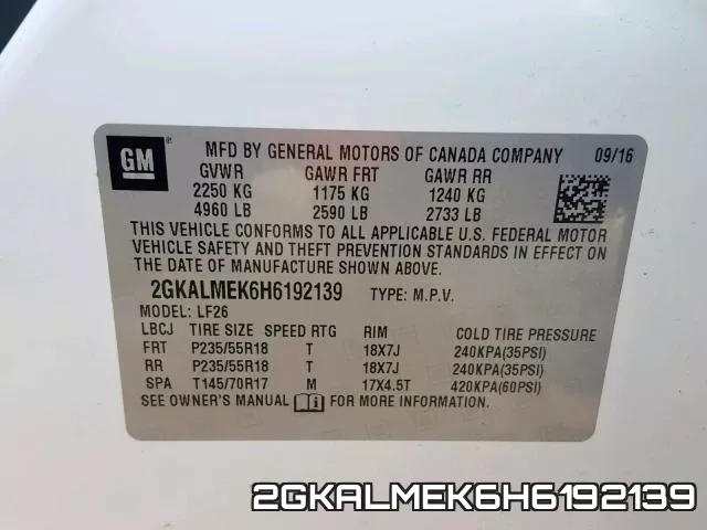 2GKALMEK6H6192139 фото 2