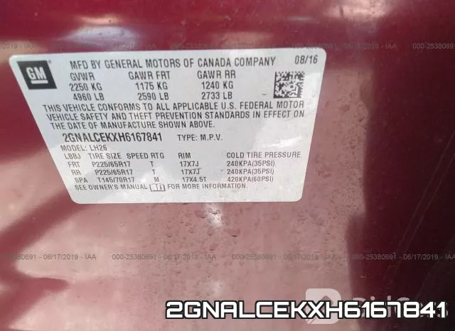 2GNALCEKXH6167841 фото 10