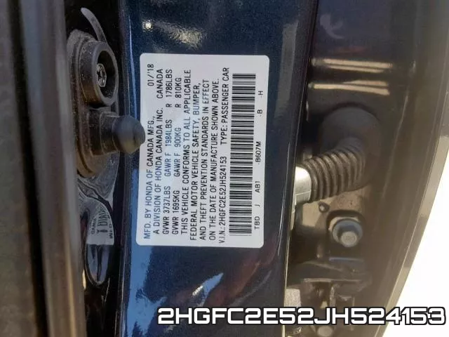 2HGFC2E52JH524153 фото 2