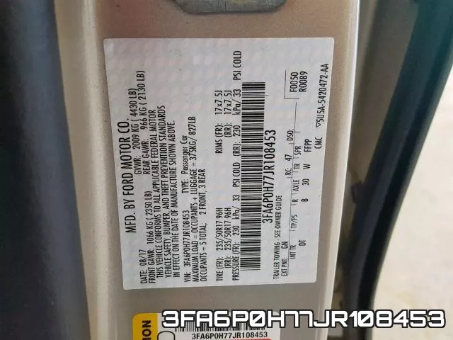 3FA6P0H77JR108453 фото 2