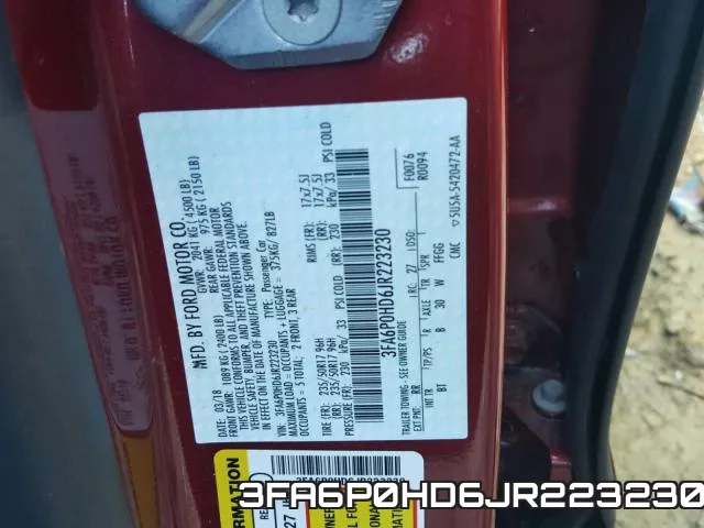 3FA6P0HD6JR223230 фото 2