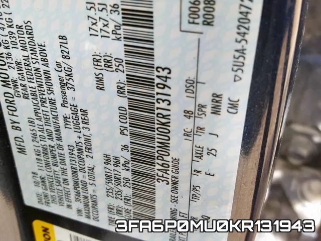 3FA6P0MU0KR131943 фото 2