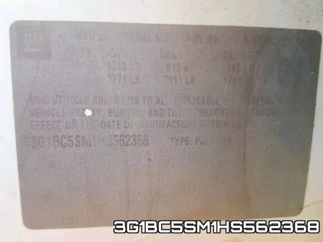 3G1BC5SM1HS562368 фото 2