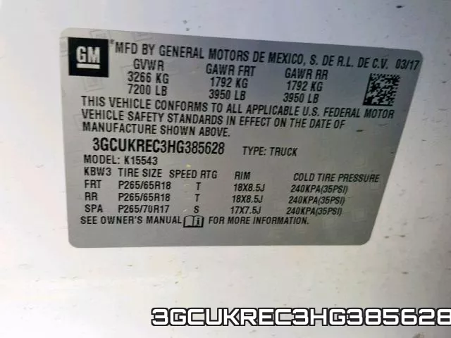 3GCUKREC3HG385628 фото 2