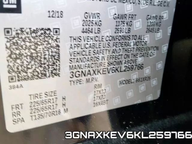 3GNAXKEV6KL259766 фото 2
