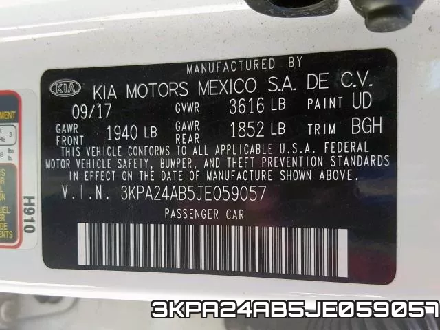 3KPA24AB5JE059057 фото 2