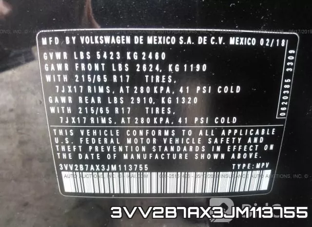 3VV2B7AX3JM113755 фото 10