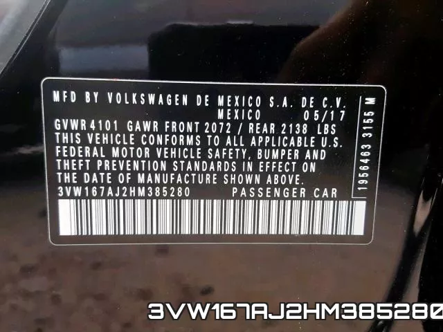 3VW167AJ2HM385280 фото 2