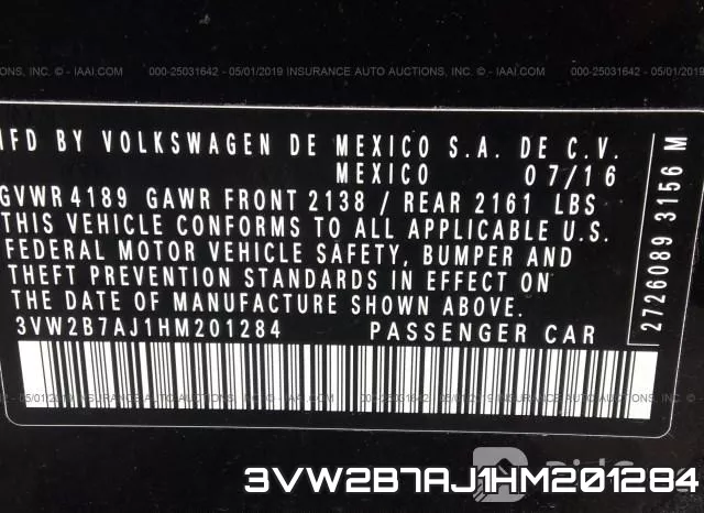 3VW2B7AJ1HM201284 фото 10