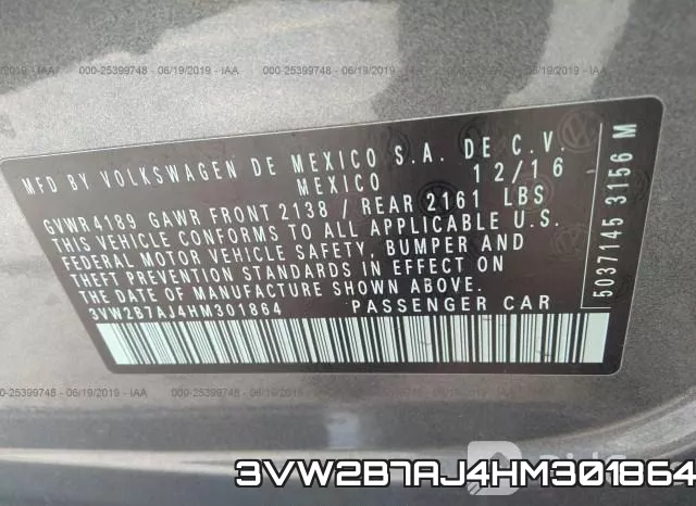 3VW2B7AJ4HM301864 фото 10