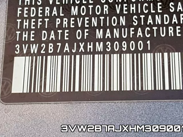 3VW2B7AJXHM309001 фото 2