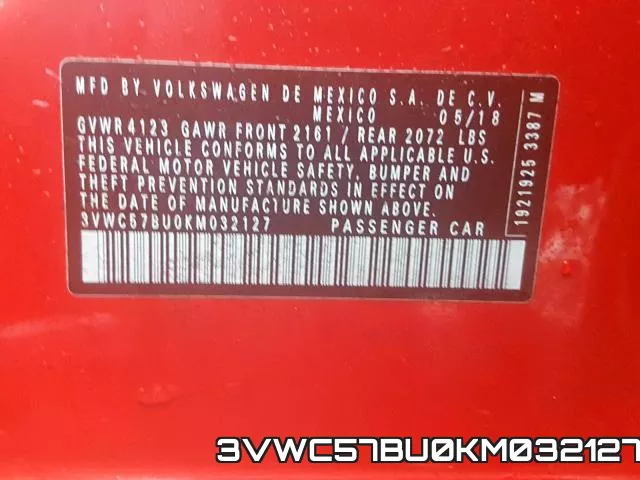 3VWC57BU0KM032127 фото 2