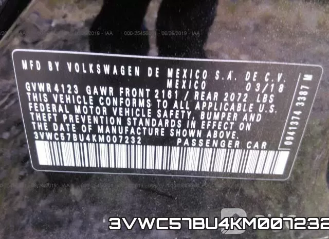 3VWC57BU4KM007232 фото 10