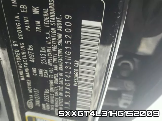 5XXGT4L31HG152009 фото 2