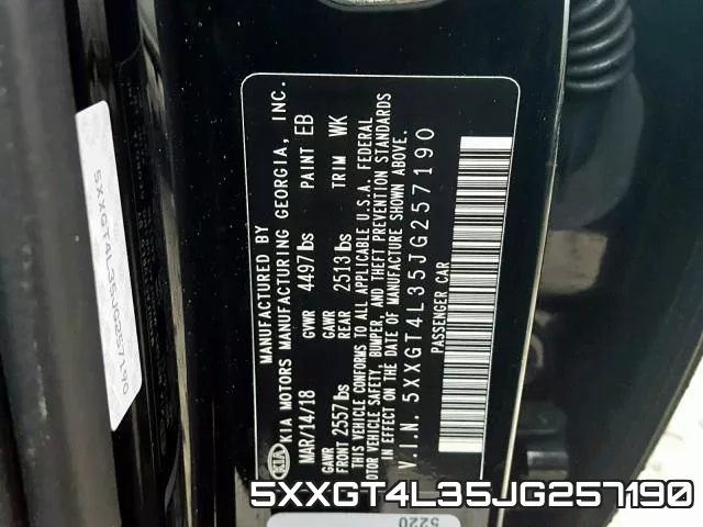 5XXGT4L35JG257190 фото 2