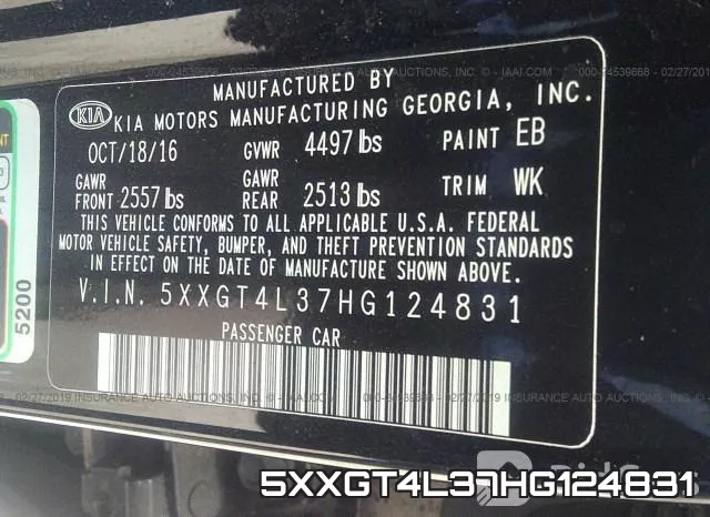 5XXGT4L37HG124831 фото 9
