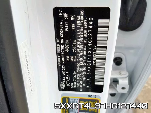 5XXGT4L37HG127440 фото 2
