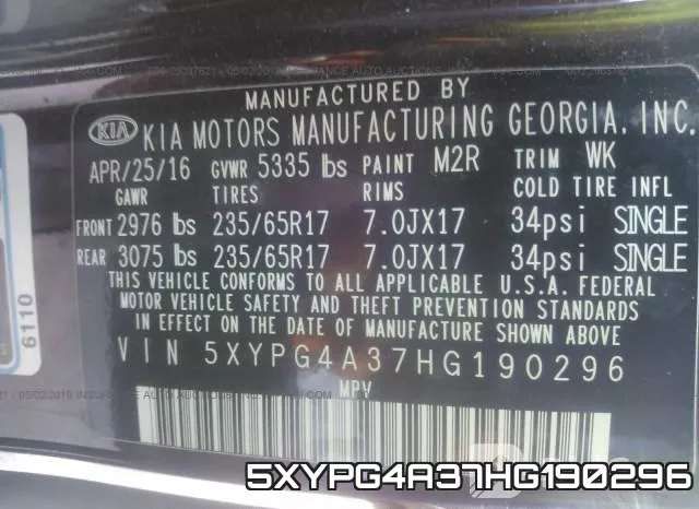 5XYPG4A37HG190296 фото 10