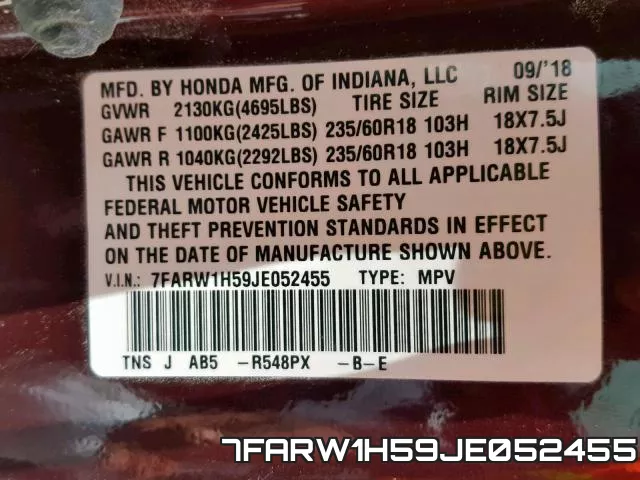 7FARW1H59JE052455 фото 2
