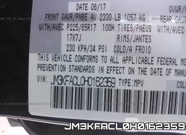 JM3KFACL0H0162359 фото 9