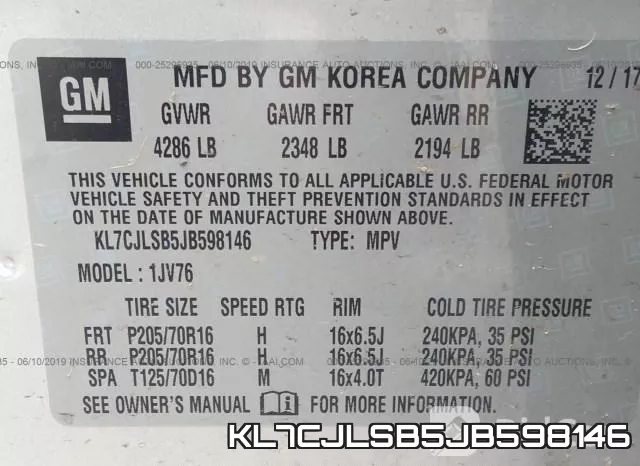 KL7CJLSB5JB598146 фото 10