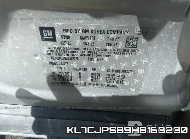 KL7CJPSB9HB163230 фото 10