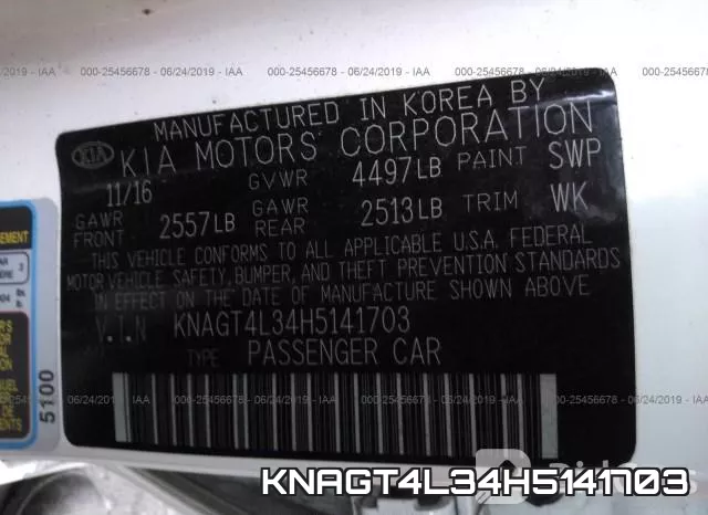KNAGT4L34H5141703 фото 10