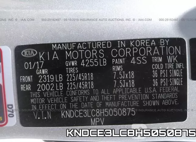 KNDCE3LC8H5050875 фото 10