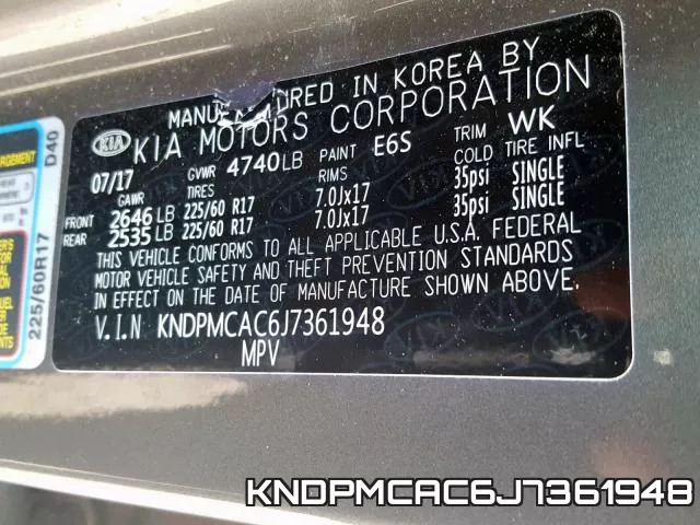 KNDPMCAC6J7361948 фото 2