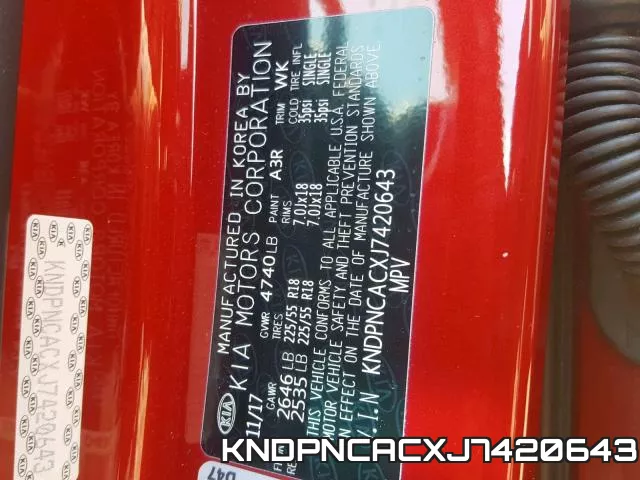 KNDPNCACXJ7420643 фото 2