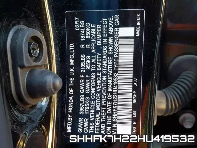 SHHFK7H22HU419532 фото 2