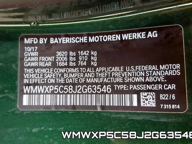WMWXP5C58J2G63546 фото 2